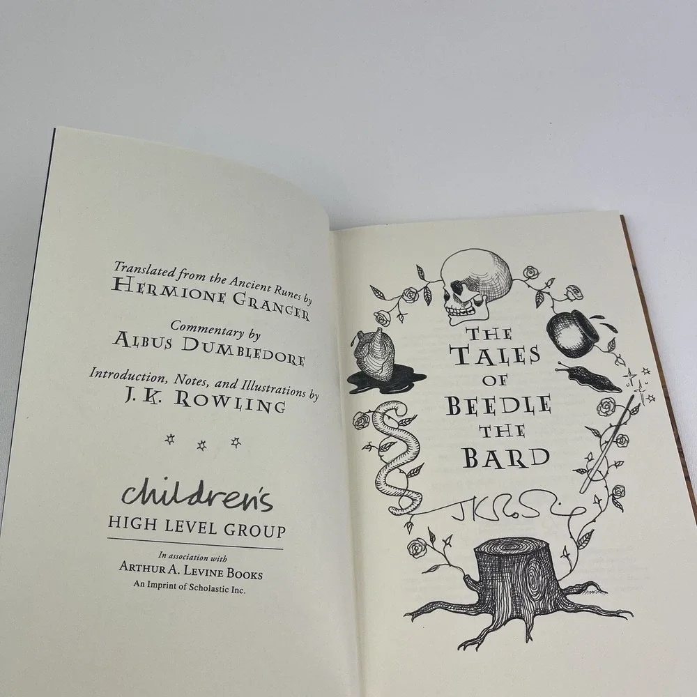 JK Rowling The Tale of Beedle The Bard 2008 Hard Copy Signed Facsimile